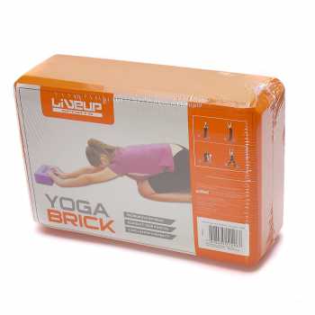 Bloco de Yoga - 22,8x15,2x7,6cm - Cor Laranja - Liveup Sports